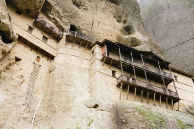 Meteora, Greece - Dec 19, 2019: monasteries of Meteora, the Saint Nicholas of Badova, (or 
