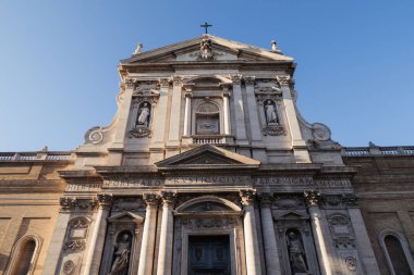 Rome, Italy - Dec 30, 2019: Front view of Chiesa di Santa Susanna alle Terme di Diocleziano in Rome, Italy