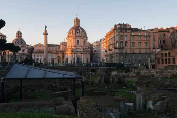 Rome Italië Jan 2020 Uitzicht Oude Ruïnes Van Trajanforum Richting — Stockfoto