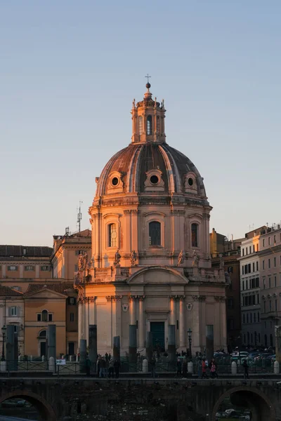 Roma Itália Janeiro 2020 Vista Sobre Antigas Ruínas Fórum Trajano — Fotografia de Stock