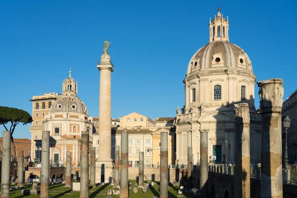 Rom Italien Dec 2019 Trajans Kolumn Unescos Världsarv Trajans Forum — Stockfoto