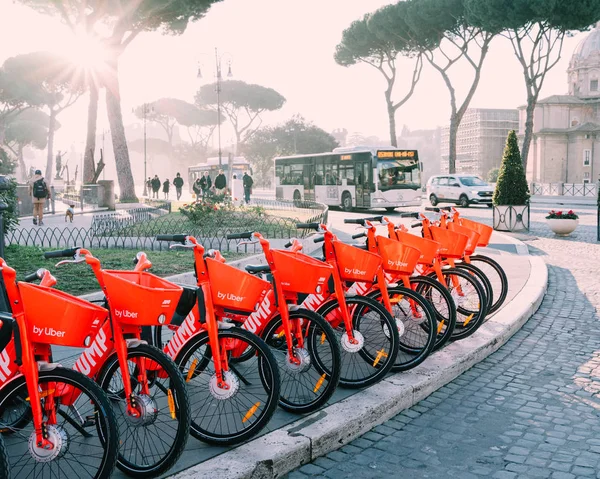 Rome Italy Dec 2019 Electric Rental Bike Jump Front Vittorio — Stock Photo, Image