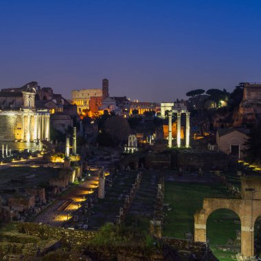 Roma, İtalya - 1 Ocak 2020: Roma Forumu, Roma, Lazio, İtalya