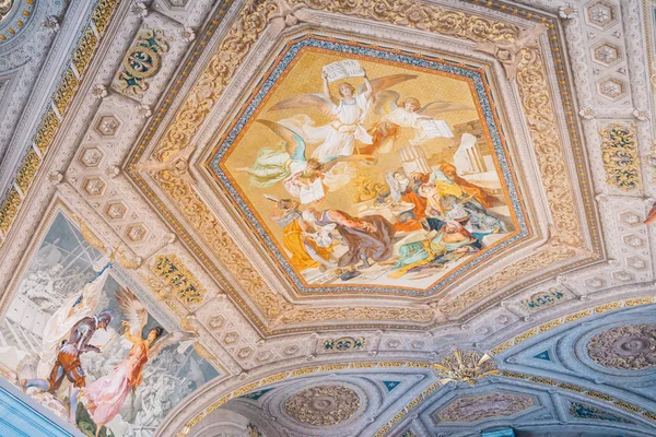 Řím Itálie Ledna 2020 Krásný Strop Vatikánském Muzeu Římě — Stock fotografie