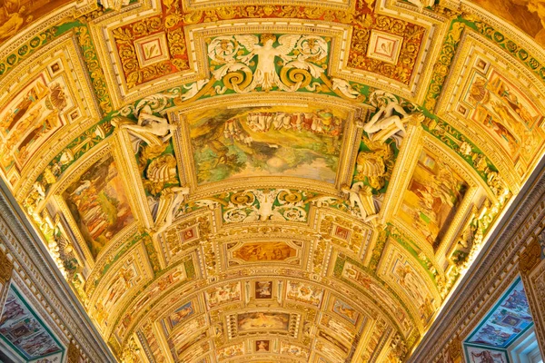 Roma Italia Enero 2020 Pinturas Murales Techo Galería Mapas Del — Foto de Stock