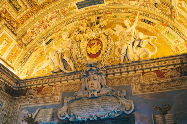 Rome Italy Jan 2020 Wall Ceiling Paintings Gallery Maps Vatican — 스톡 사진