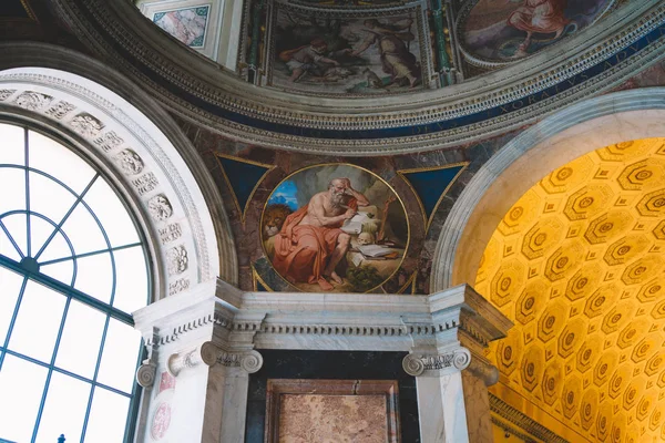 Řím Itálie Ledna 2020 Krásný Strop Vatikánském Muzeu Římě — Stock fotografie