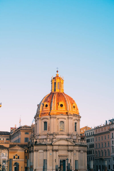 Rome, Italy - Jan 2, 2020:  Santa Maria di Loreto church 