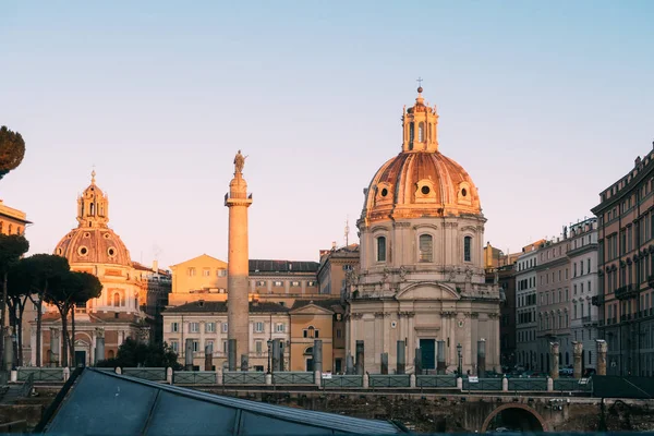 Roma Itália Janeiro 2020 Coluna Trajano Patrimônio Mundial Unesco Fórum — Fotografia de Stock