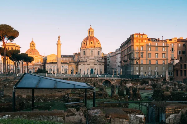 Roma Italia Gennaio 2020 Colonna Traiano Patrimonio Mondiale Unesco Nel — Foto Stock