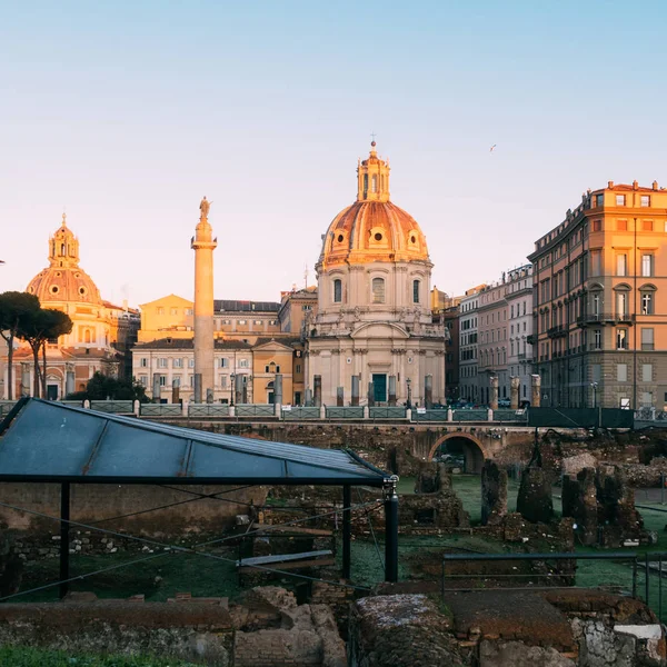 Roma Itália Janeiro 2020 Coluna Trajano Patrimônio Mundial Unesco Fórum — Fotografia de Stock