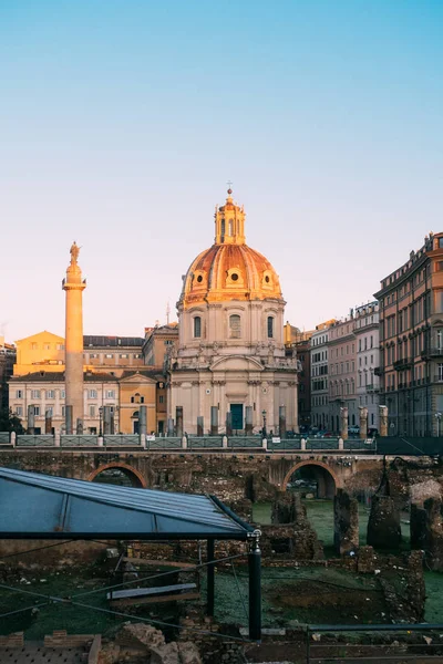 Рим Италия Января 2020 Года Колонна Траяна Объект Всемирного Наследия — стоковое фото