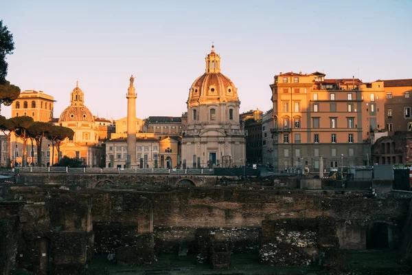 Roma Itália Janeiro 2020 Coluna Trajano Patrimônio Mundial Unesco Fórum — Fotografia de Stock