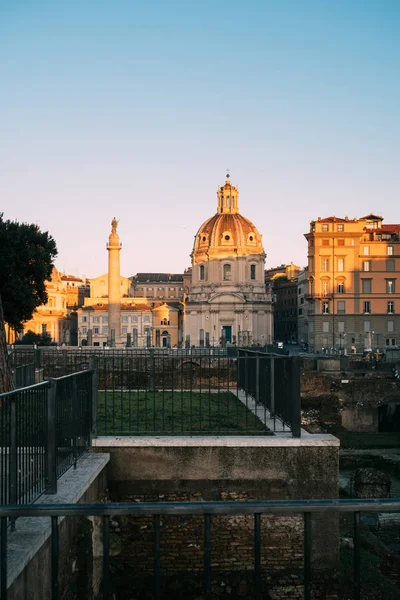 Roma Itália Janeiro 2020 Coluna Trajano Patrimônio Mundial Unesco Fórum — Fotografia de Stock