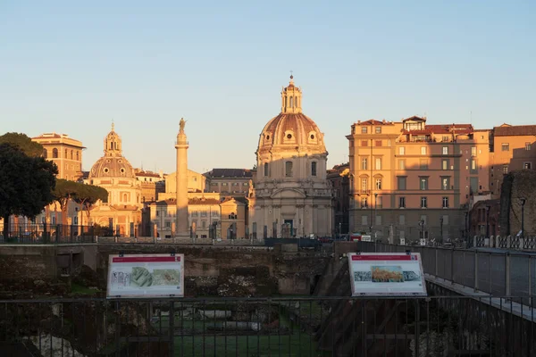 Roma Itália Janeiro 2020 Coluna Trajano Patrimônio Mundial Unesco Fórum — Fotografia de Stock