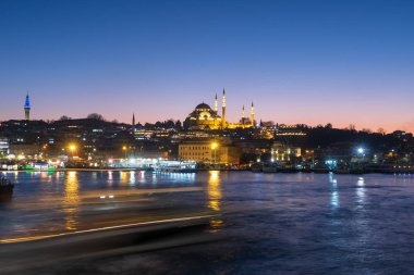 Istanbul, Turkey - Jan 10, 2020: View of the Suleymaniye mosque in Istanbul, Turkey. 