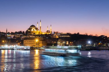 Istanbul, Turkey - Jan 10, 2020: View of the Suleymaniye mosque in Istanbul, Turkey. 