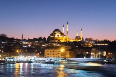 Istanbul, Turkey - Jan 10, 2020: View of the Suleymaniye mosque in Istanbul, Turkey. 