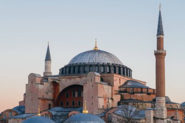 Istanbul, Turkey - Jan 11, 2020: Turkey Istanbul Elevated view of the Hagia Sophia Mosque