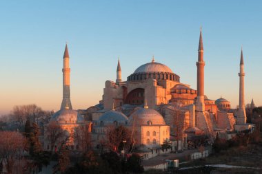 Istanbul, Turkey - Jan 11, 2020: Turkey Istanbul Elevated view of the Hagia Sophia Mosque