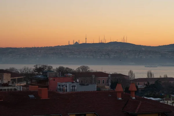 Istanbul Türkei Januar 2020 Hintergrund Die Bosporus Meerenge Von Istanbul — Stockfoto