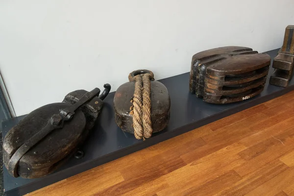 Istanbul Turkey Jan 2020 Ship Rigging Items Displayed Exhibition Istanbul — 스톡 사진