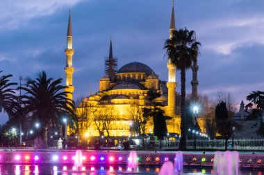 İstanbul, Türkiye - 9 Ocak 2020: Sultanahmet İlçesi ve İstanbul 'daki Mavi Cami
