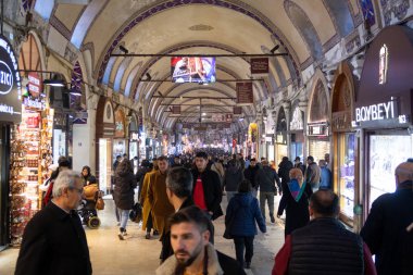 İstanbul, Türkiye - 10 Ocak 2020: Kapali Carsi, Sultanahmet, İstanbul, Türkiye