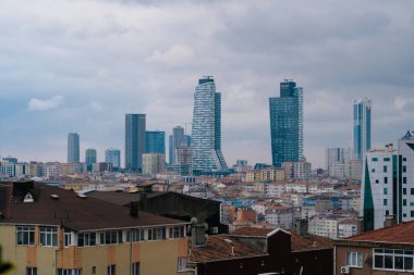 İstanbul, Türkiye - 12 Ocak 2020: Trump Kuleleri İstanbul, Türkiye. Mecidiyekoy ilçesinde yer alır. 