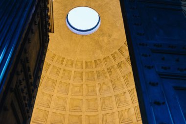 Roma, İtalya - 31 Aralık 2019: Pantheon, Roma, İtalya Kubbesi
