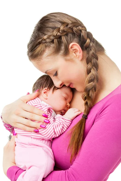 Mother holding newborn baby in arms — Stock Photo, Image