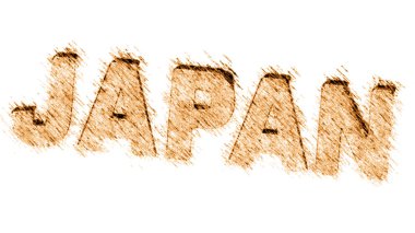 Japan in white background. Illustration.