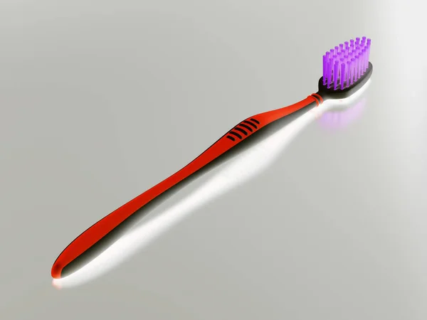 没有商标 我自己的牙刷设计 3D说明 — 图库照片