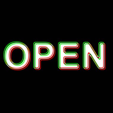 Open in a black background. Illuustration.