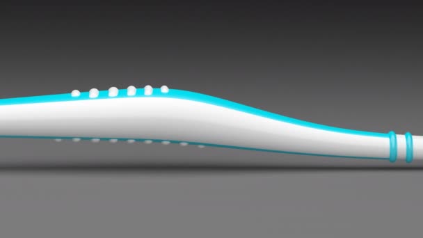 没有商标 我自己的牙刷设计 循环视频与阿尔法通道 3D说明 — 图库视频影像