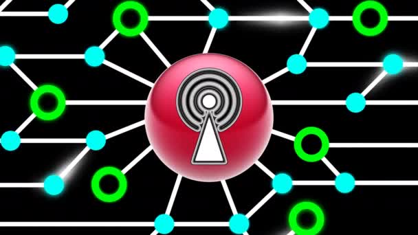 Icono Antena Placa Circuito Grabación Bucle Ilustración — Vídeo de stock