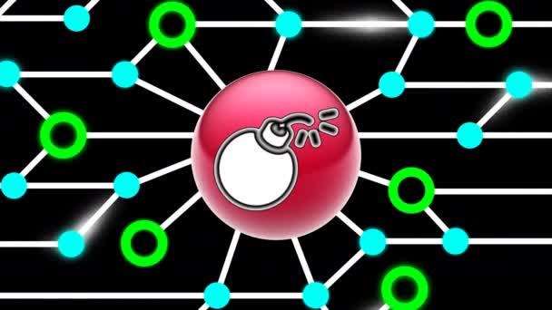 Значок Бомбы Плате Зацикленные Кадры Иллюстрация — стоковое видео
