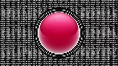 Yazıcı simgesi. Ekranda ikili kod (bit dizisi). Görüntü döngüsü. Görüntü.