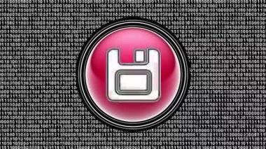 Simgeyi kaydet. Ekranda ikili kod (bit dizisi). Görüntü döngüsü. Görüntü.