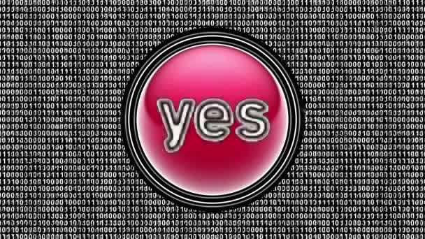 Yes Icon Binary Code Array Bits Screen Looping Footage Illustration — Stock Video