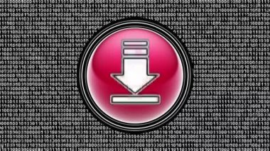 Simge indir. Ekranda ikili kod (bit dizisi). Görüntü döngüsü. Görüntü.