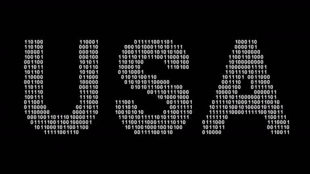 États Unis Code Binaire Écran Des Images Boucle Illustration — Video