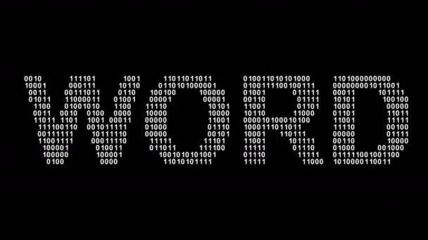 Word Binary Code Screen Looping Footage Illustration — Stock Video