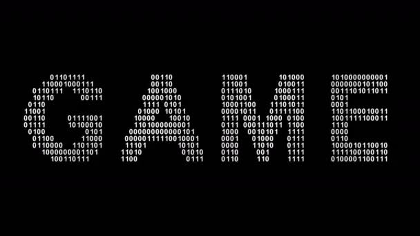 Game Binary Code Screen Looping Footage Illustration — Stock Video