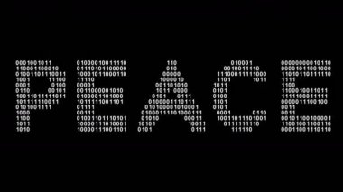 Huzur. Ekranda ikili kod var. Görüntü döngüsü. Görüntü.