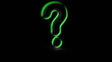 Siyah arka planda soru işareti. 3d Görüntü.