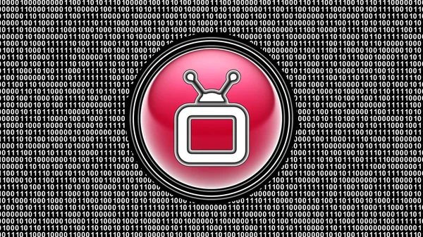 Ícone Código Binário Array Bits Tela Ilustração — Fotografia de Stock