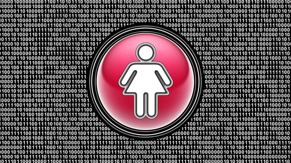 Female Icon Binary Code Array Bits Screen Illustration — Stock Photo, Image