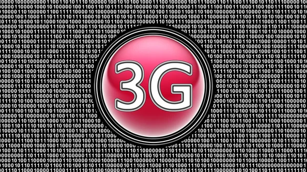 Third Generation Wireless Mobile Telecommunications Technology Binary Code Array Bits — Stock Photo, Image