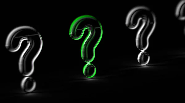 Question Mark Black Background Illustration — Stock Photo, Image